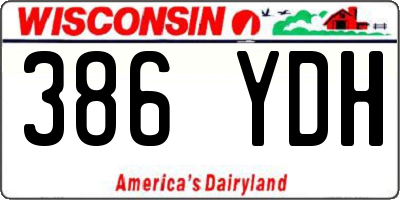 WI license plate 386YDH