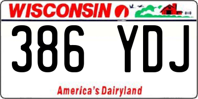 WI license plate 386YDJ