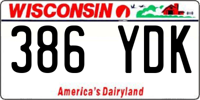 WI license plate 386YDK