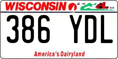 WI license plate 386YDL