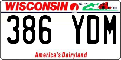 WI license plate 386YDM