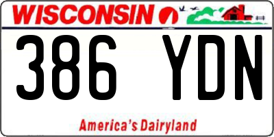 WI license plate 386YDN