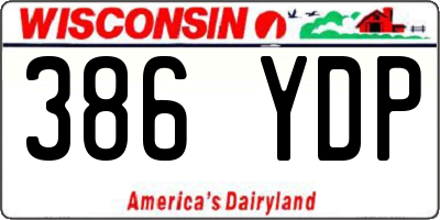 WI license plate 386YDP