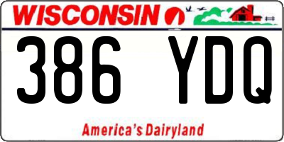 WI license plate 386YDQ