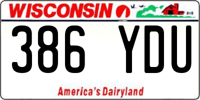 WI license plate 386YDU