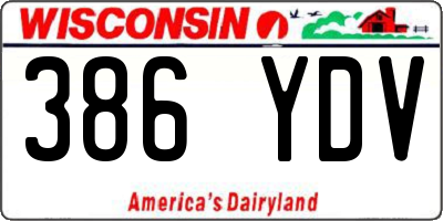 WI license plate 386YDV