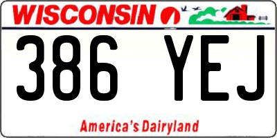 WI license plate 386YEJ