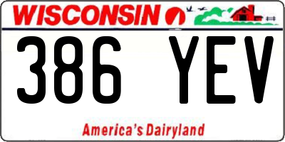 WI license plate 386YEV