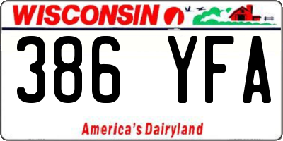 WI license plate 386YFA