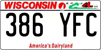 WI license plate 386YFC