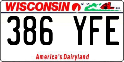 WI license plate 386YFE