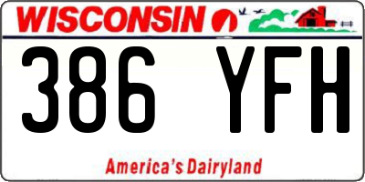 WI license plate 386YFH