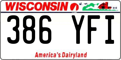 WI license plate 386YFI