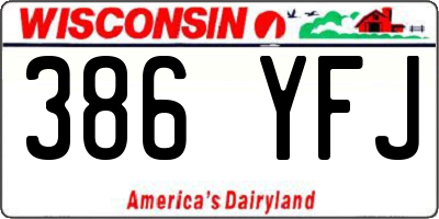 WI license plate 386YFJ