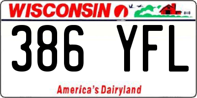WI license plate 386YFL