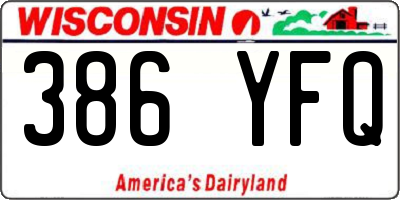 WI license plate 386YFQ