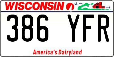 WI license plate 386YFR