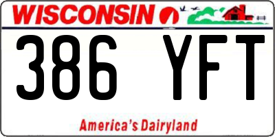 WI license plate 386YFT