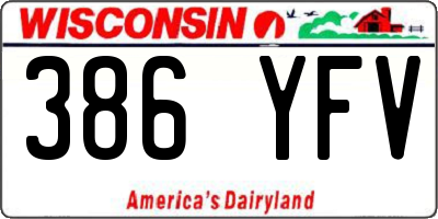 WI license plate 386YFV