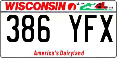 WI license plate 386YFX