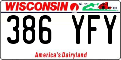 WI license plate 386YFY