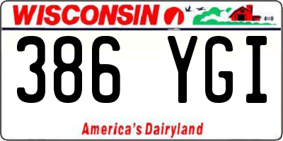 WI license plate 386YGI