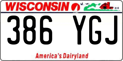 WI license plate 386YGJ