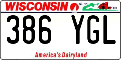 WI license plate 386YGL