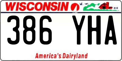 WI license plate 386YHA
