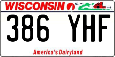 WI license plate 386YHF