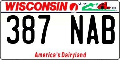 WI license plate 387NAB