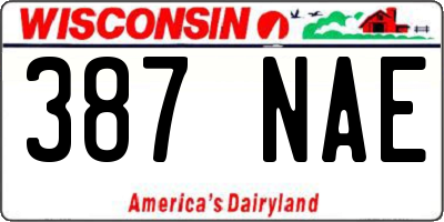 WI license plate 387NAE