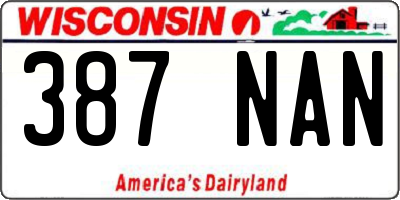 WI license plate 387NAN