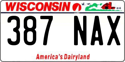 WI license plate 387NAX