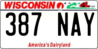 WI license plate 387NAY