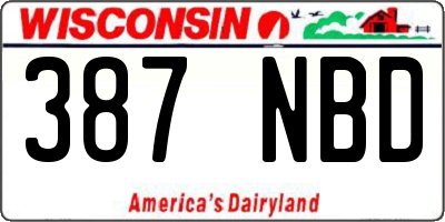WI license plate 387NBD