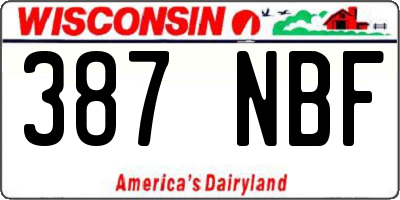 WI license plate 387NBF