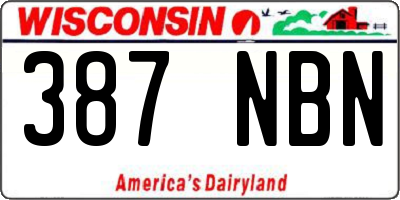 WI license plate 387NBN