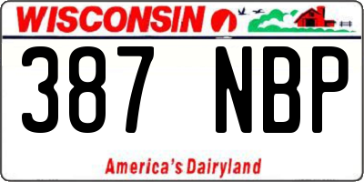 WI license plate 387NBP