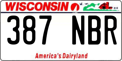 WI license plate 387NBR