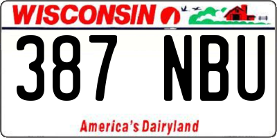 WI license plate 387NBU