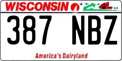 WI license plate 387NBZ