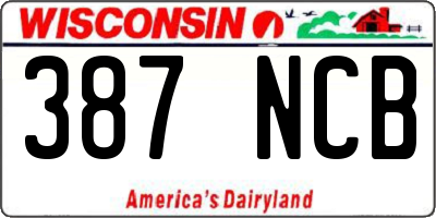 WI license plate 387NCB