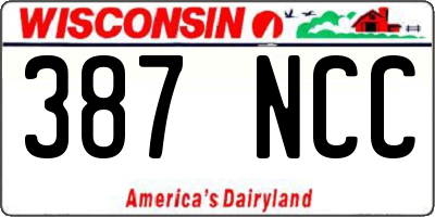 WI license plate 387NCC