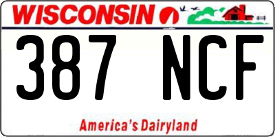 WI license plate 387NCF