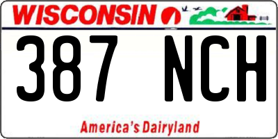 WI license plate 387NCH