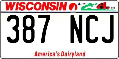 WI license plate 387NCJ
