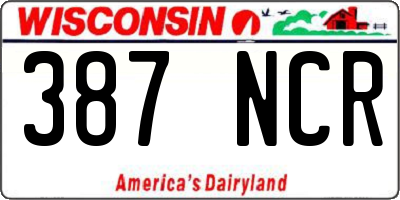 WI license plate 387NCR