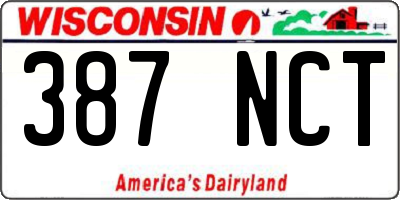 WI license plate 387NCT