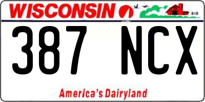 WI license plate 387NCX